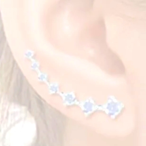 Dainty Dazzling Genuine Aquamarine Silver Earrings - Picture 6 of 6